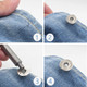 17mm Bronze Open-Top Replacement Jeans Buttons (Pack of 10) with 3-Part Fixing Hand Tool